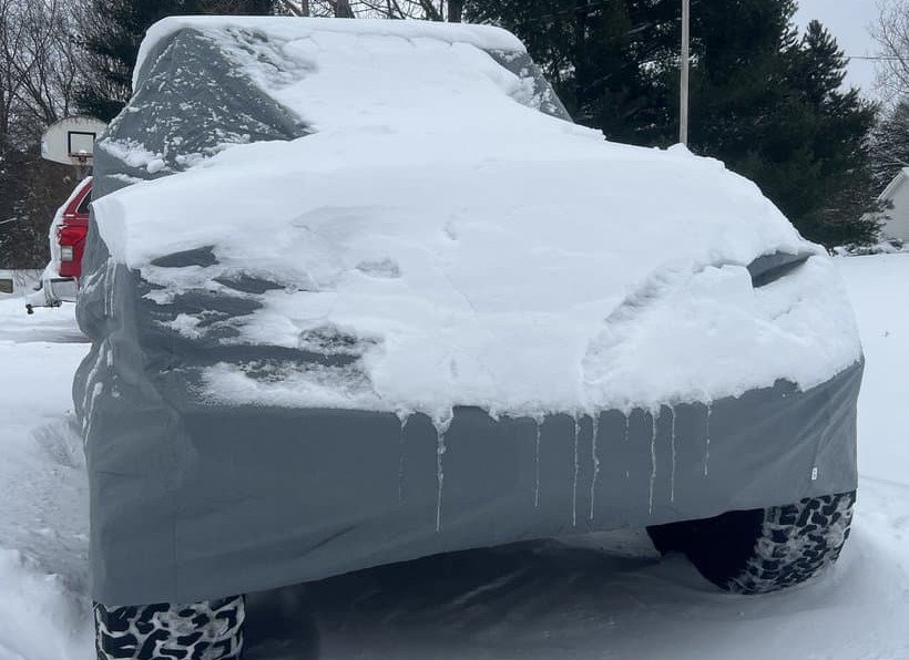 car covered in snow